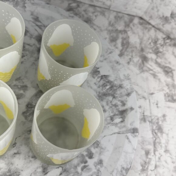 Vintage Mid Century Georges Briard Ice Cream Cone Frosted Glasses Set of 4 - Picture 12 of 13